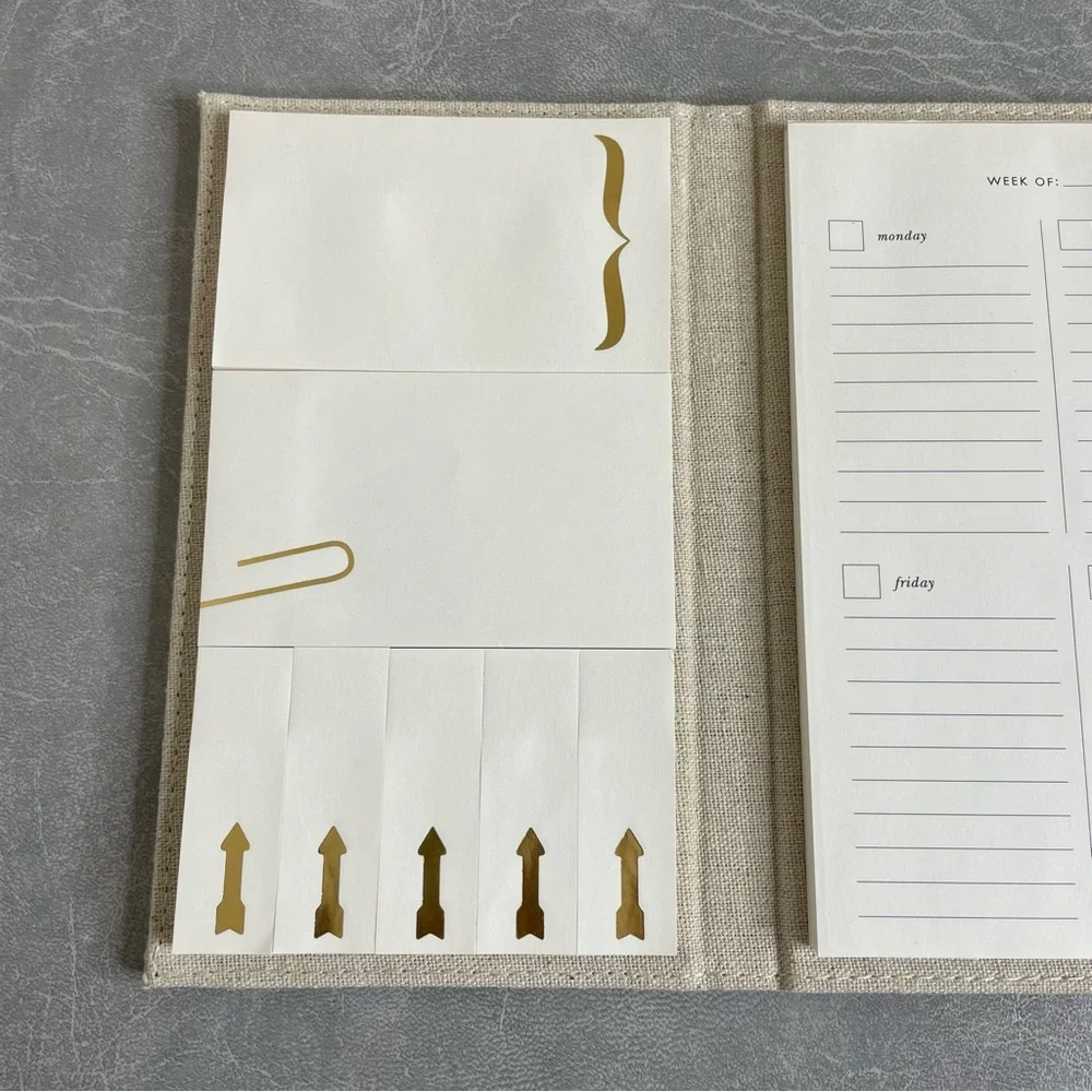 NEW kate spade Golden Dot Notebook Folio Weekly To-do and Sticky Notes